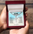 To My Son - Religious Cross Pendant Gift For Birthday, Confirmation Gift