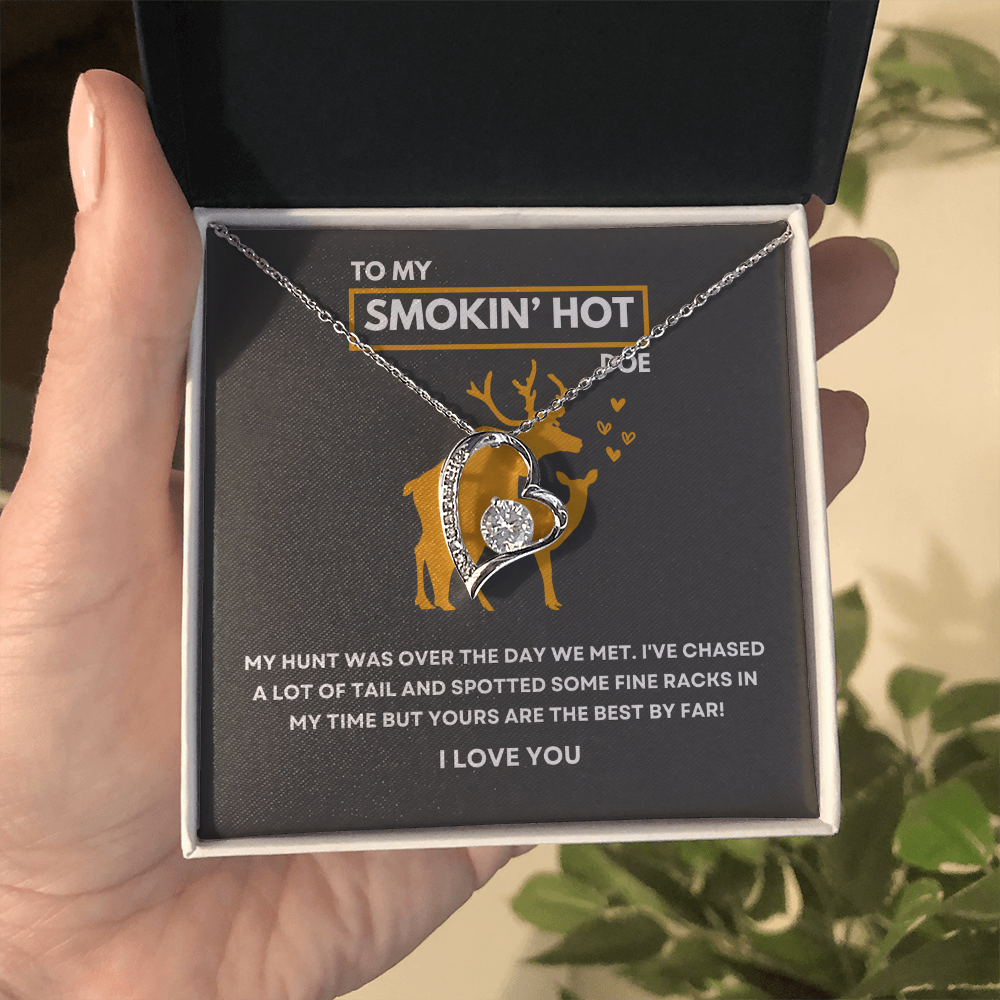 Funny Gift For Her - Sterling Silver Necklace - Smokin Hot Doe - Personalized  Hunting Themed Gift for Wife