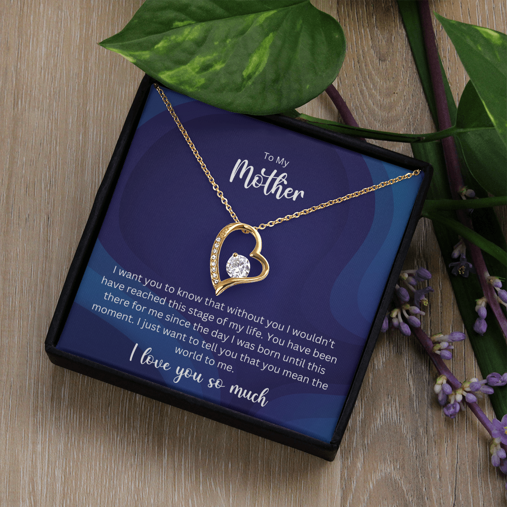 To My Mother - Sterling Silver Necklace Personalised Gift With A Custom Message Card - Gift from Son / Daughter For Mum