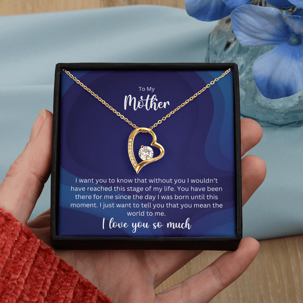To My Mother - Sterling Silver Necklace Personalised Gift With A Custom Message Card - Gift from Son / Daughter For Mum