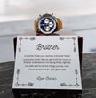 Brother Gifts, Gift Watch Set For Brother - Luxury Watch Gift Set With Custom Message Card In Mahogany Box