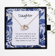 Gift For Daughter- Interlocking Heart Necklace - Personalised Message Card