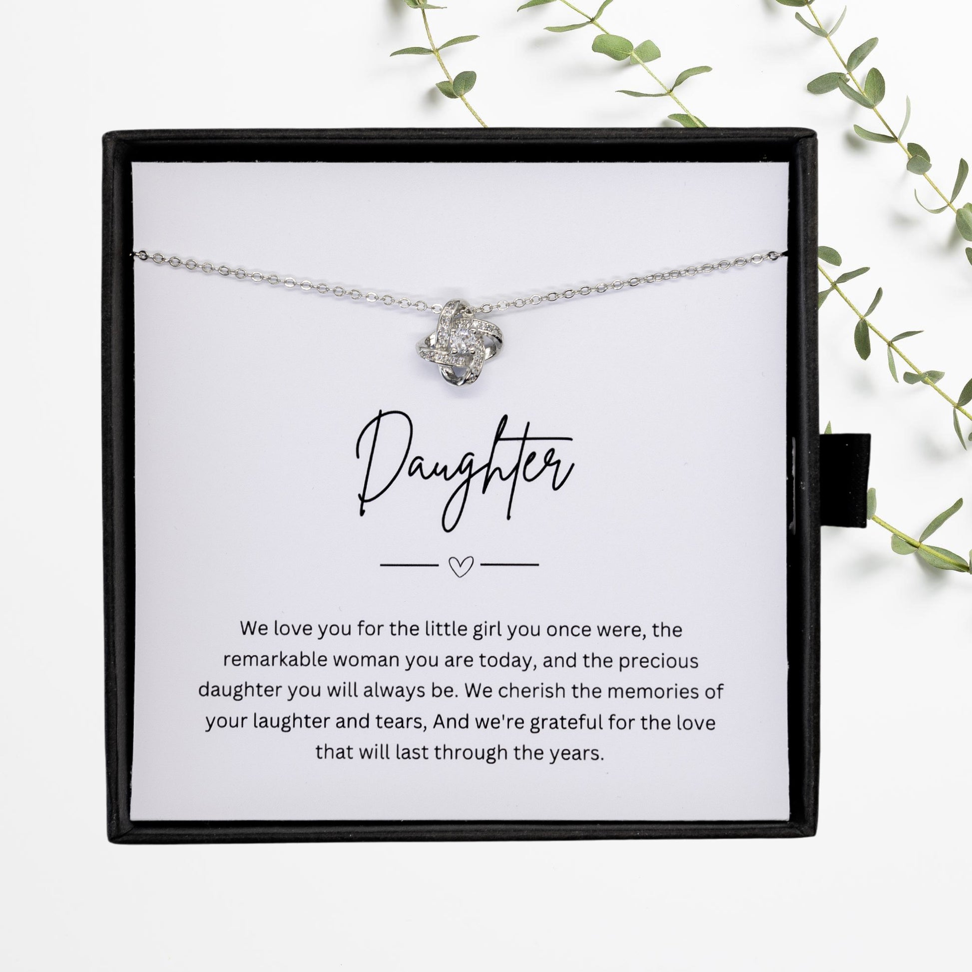 Gift For Daughter - Beautiful Silver Necklace - Minimal Design Personalised Message Card