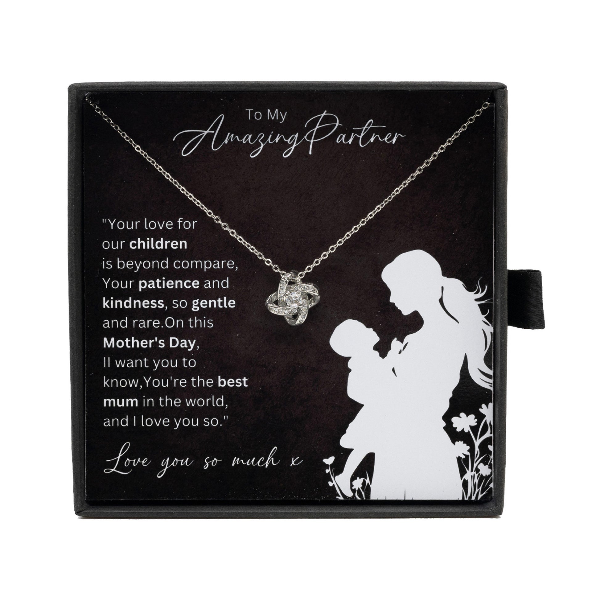 To My Amazing Partner - Mothers Day Gift Jewellery from Partner, Husband Sterling Silver Necklace From Boyfriend - Personalised Message Card