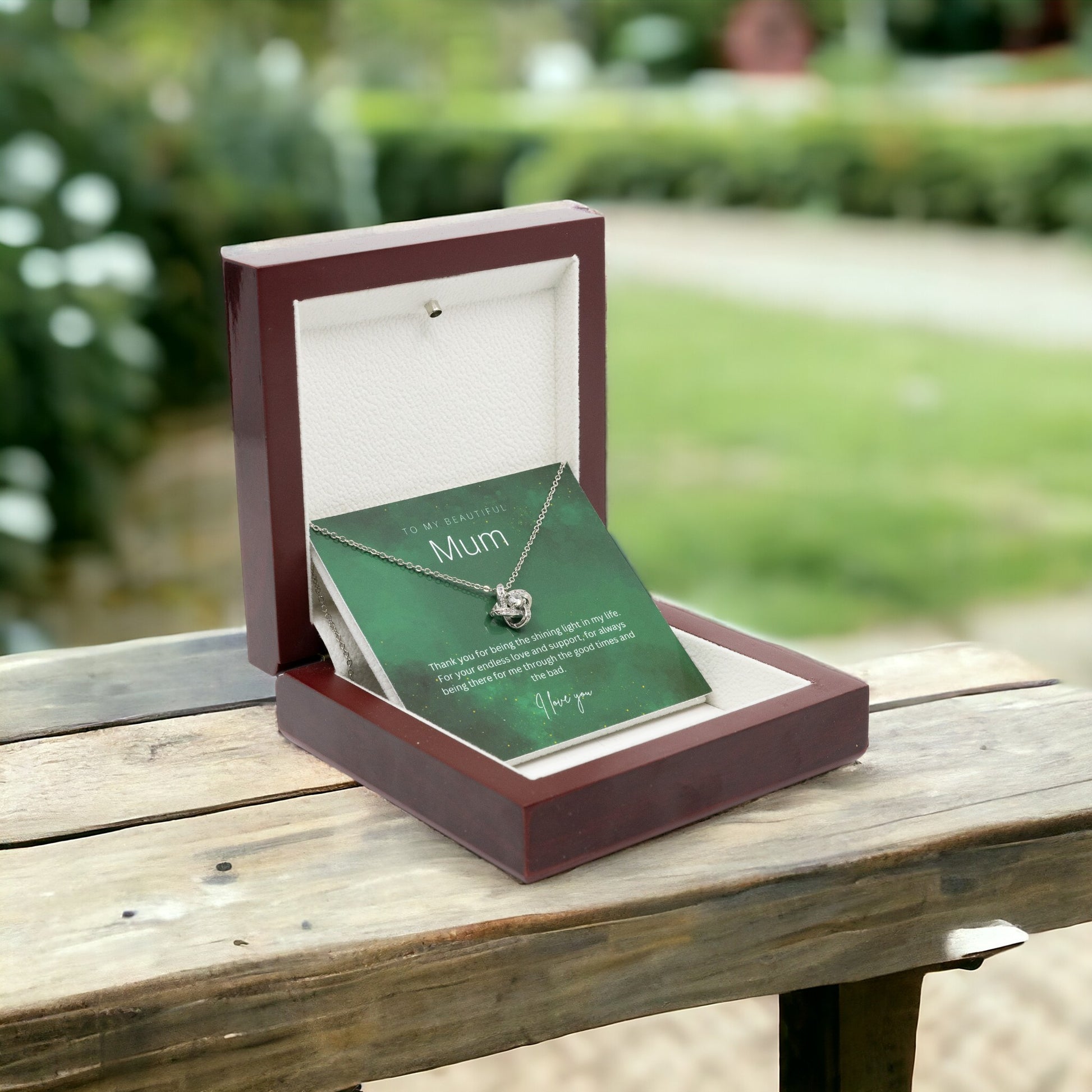 To My Beautiful Mum - Sterling Silver Necklace Personalised Gift With A Custom Message Card - Gift from Son / Daughter For Mum