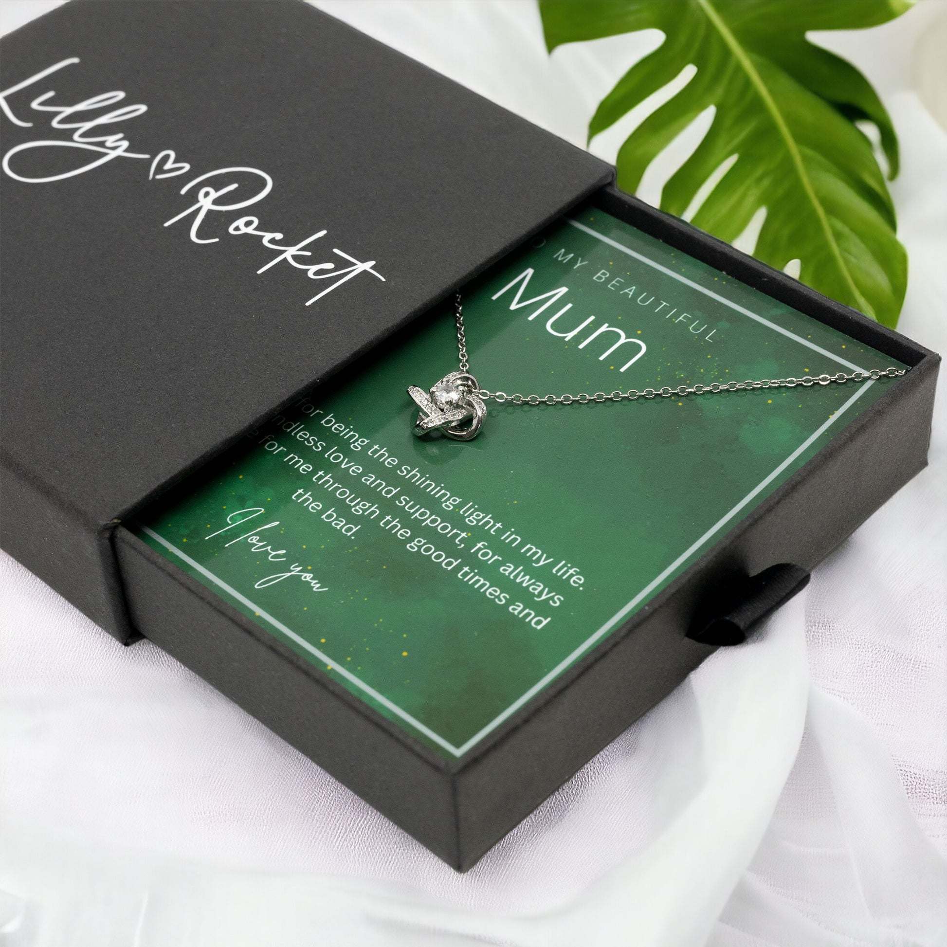 To My Beautiful Mum - Sterling Silver Necklace Personalised Gift With A Custom Message Card - Gift from Son / Daughter For Mum