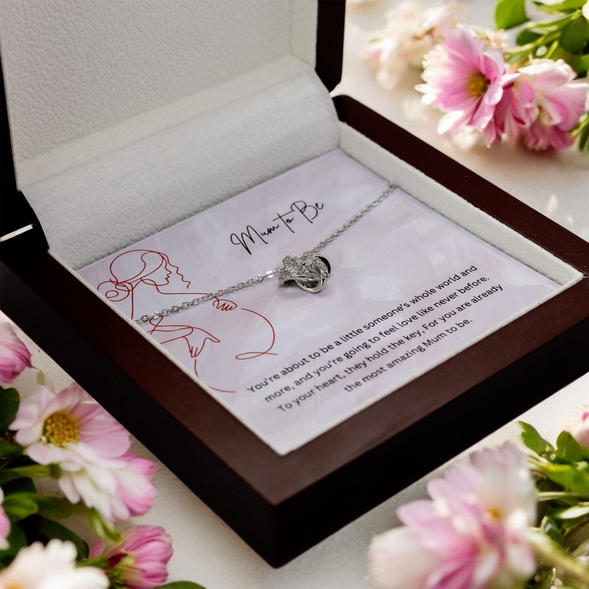 Mum to Be - Necklace Gift for New Mother Personalised Message Card