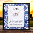 Gift For Sister - Interlocking Heart Necklace - Personalised Message Card