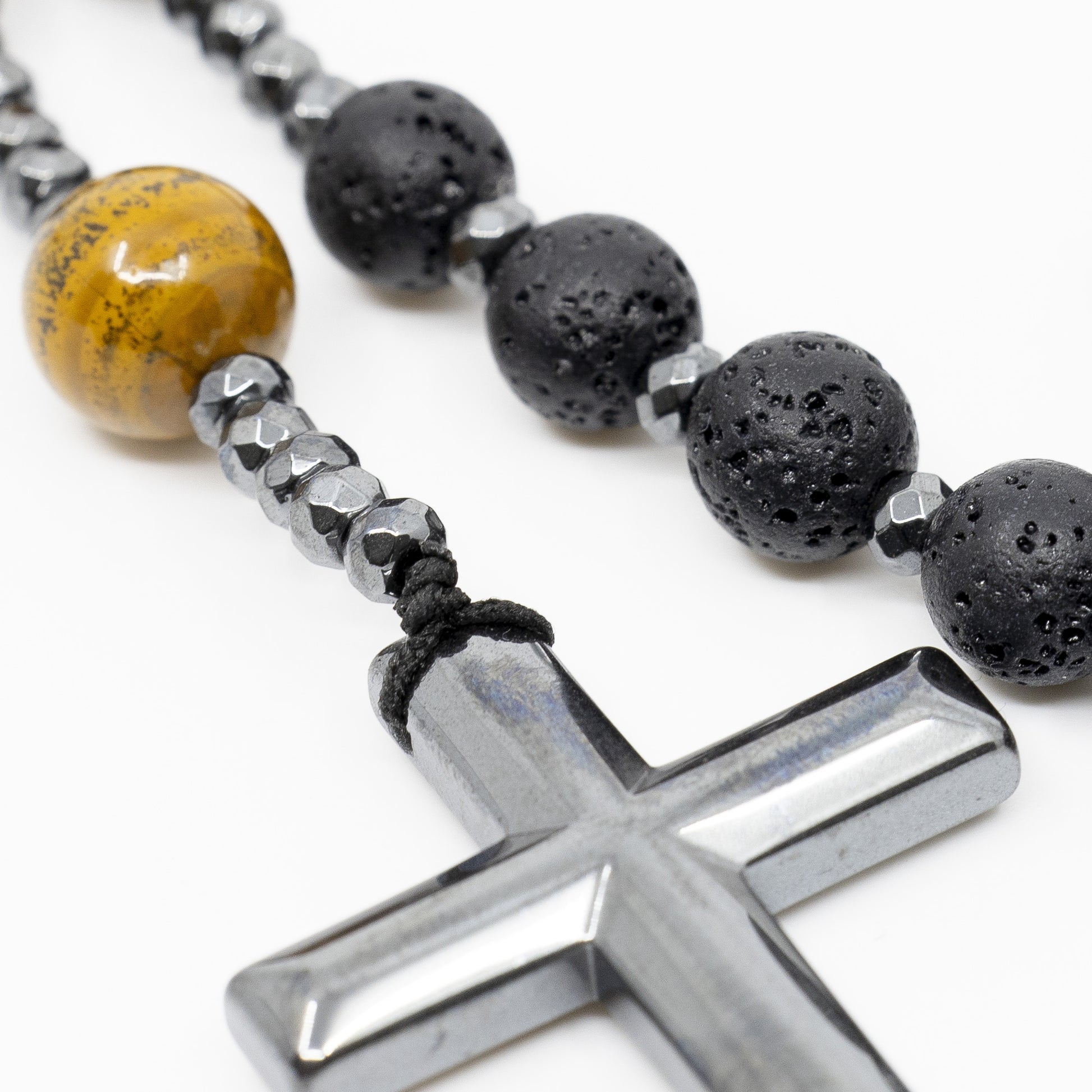 To My Son - Beautiful Volcanic Rock Rosary Beads With Inspirational Custom Message card for Sons Birthday, Baptism