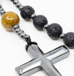 To My Son - Beautiful Volcanic Rock Rosary Beads With Inspirational Custom Message card for Sons Birthday, Baptism