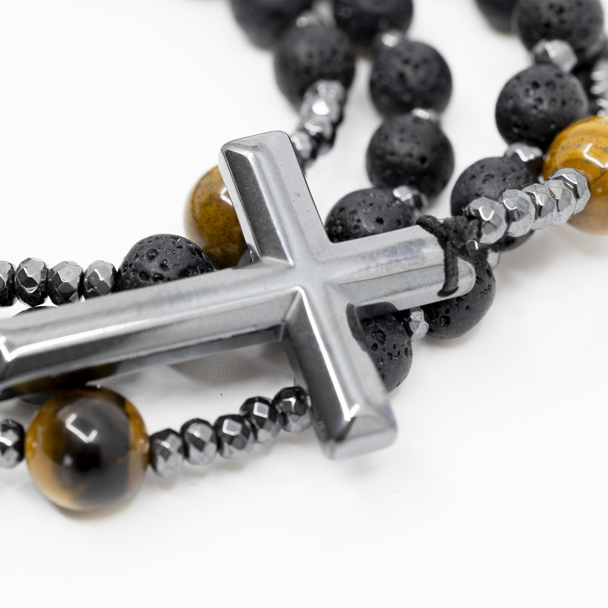 To My Son - Beautiful Volcanic Rock Rosary Beads With Inspirational Custom Message card for Sons Birthday, Baptism