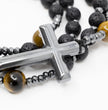 To My Son - Beautiful Volcanic Rock Rosary Beads With Inspirational Custom Message card for Sons Birthday, Baptism