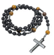 To My Son - Beautiful Volcanic Rock Rosary Beads With Inspirational Custom Message card for Sons Birthday, Baptism