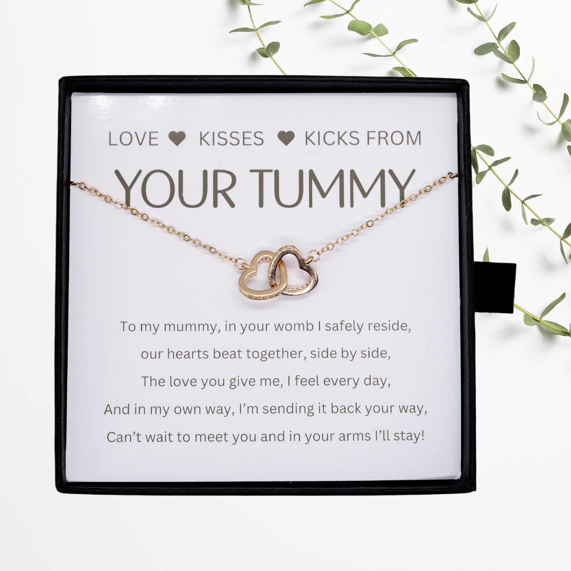 Your Tummy - Necklace Gift for New Mother Gift From The Baby - Personalised Message Card