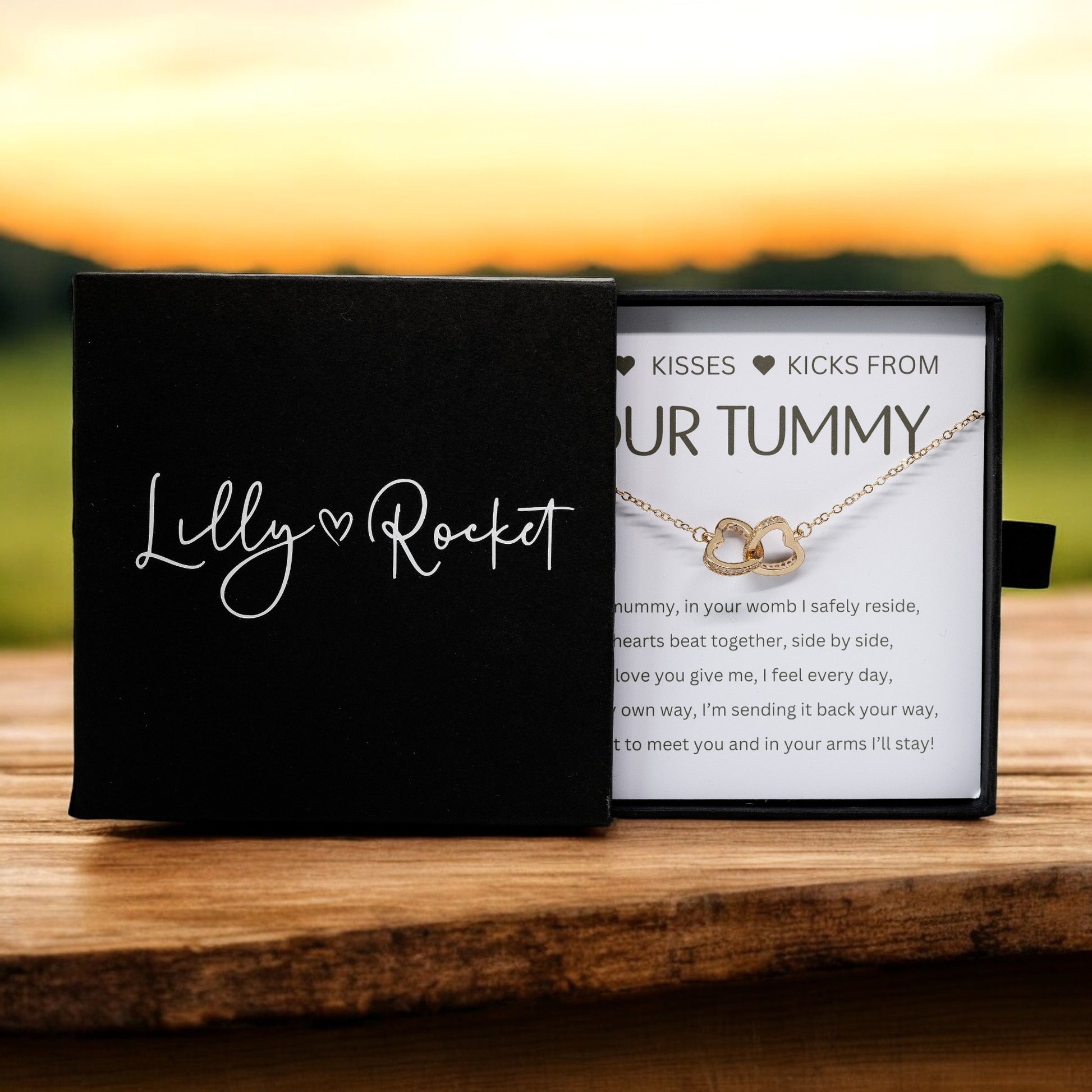 Your Tummy - Necklace Gift for New Mother Gift From The Baby - Personalised Message Card