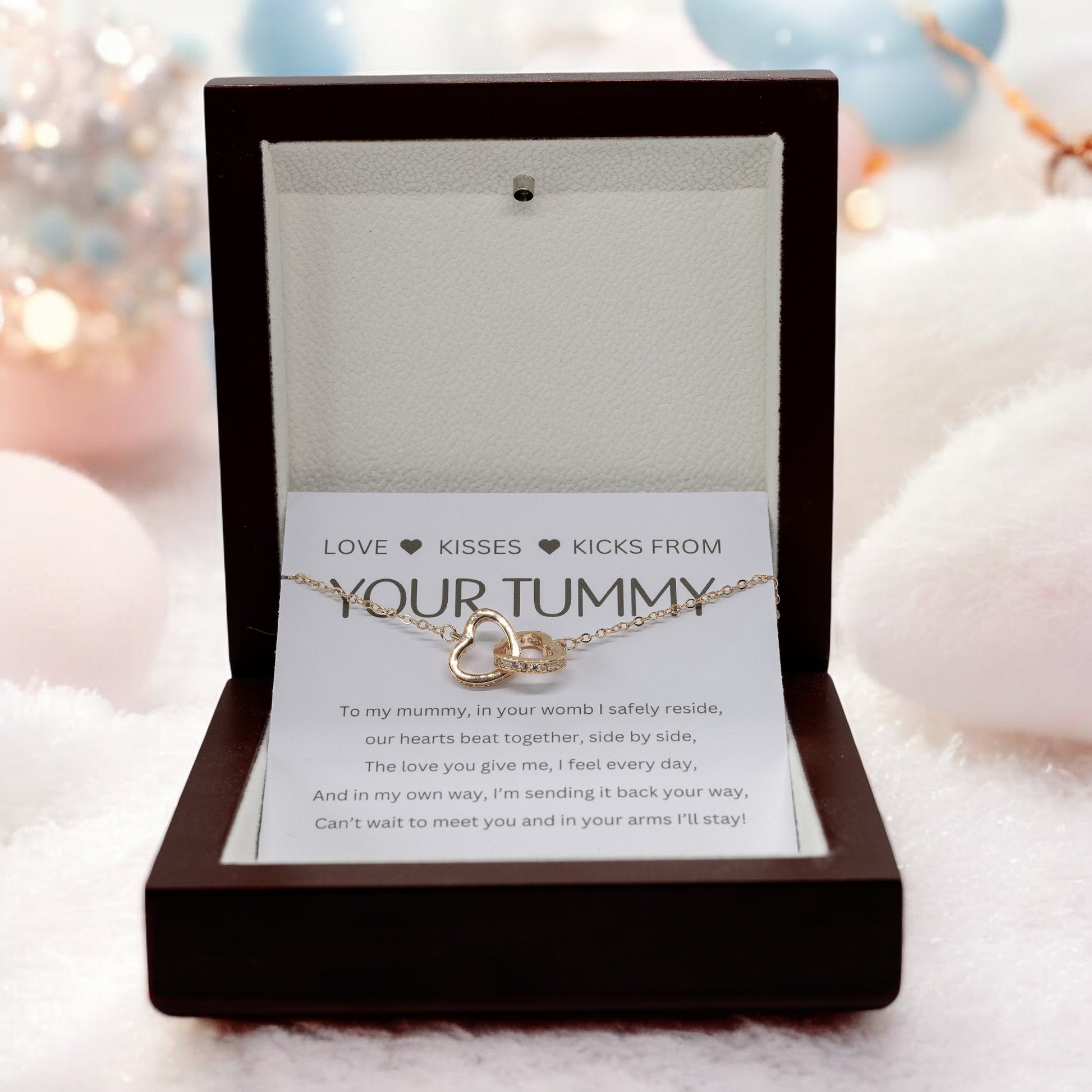 Your Tummy - Necklace Gift for New Mother Gift From The Baby - Personalised Message Card