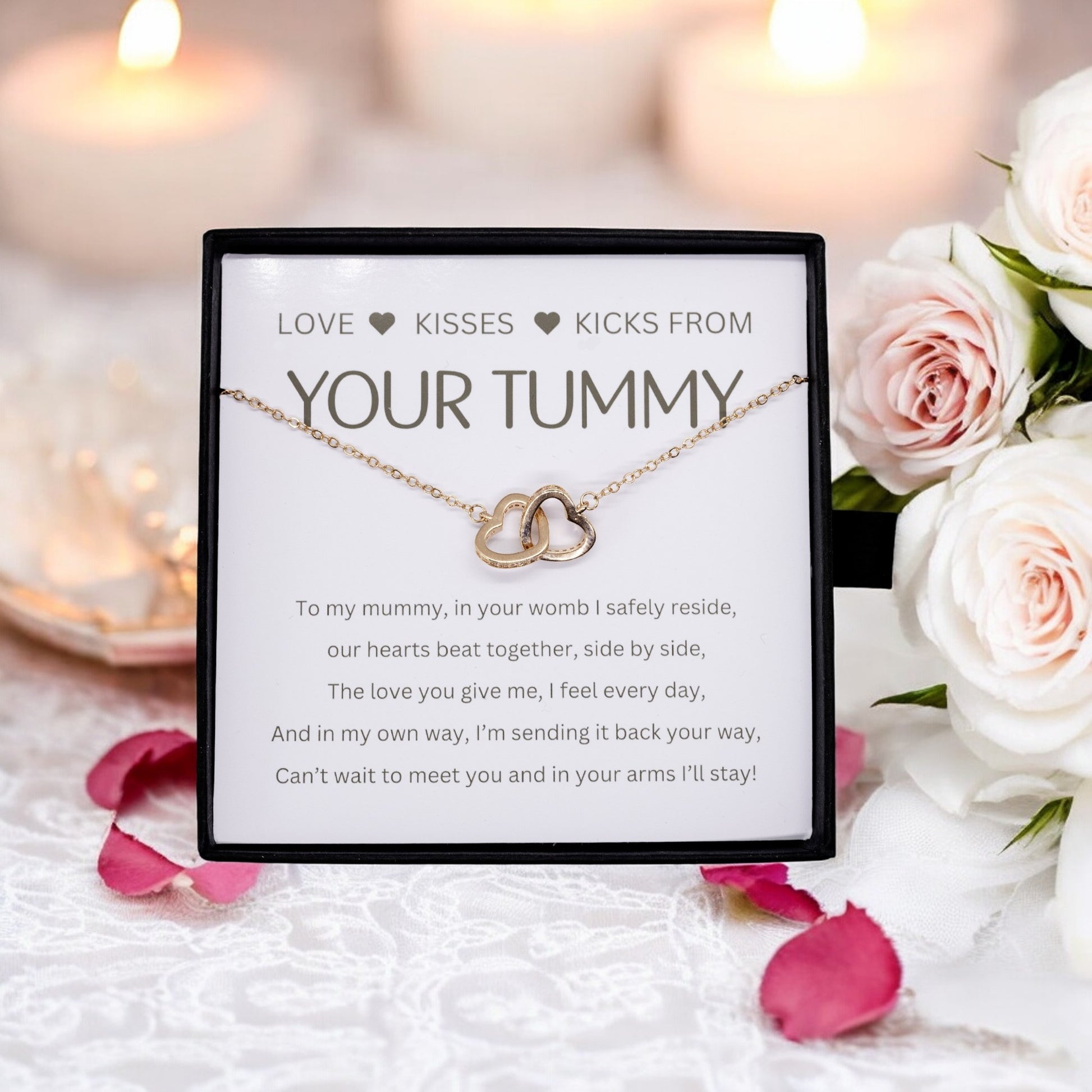 Your Tummy - Necklace Gift for New Mother Gift From The Baby - Personalised Message Card